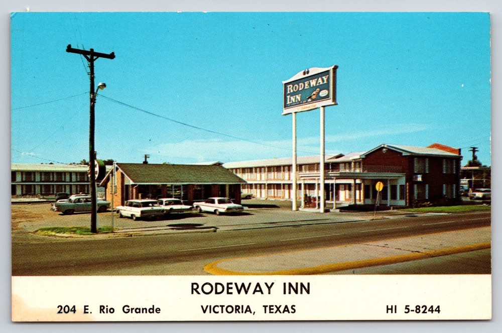 Victoria Texas Tx Rodeway Inn Motel Building Sign Cars Vintage Photo Postcard