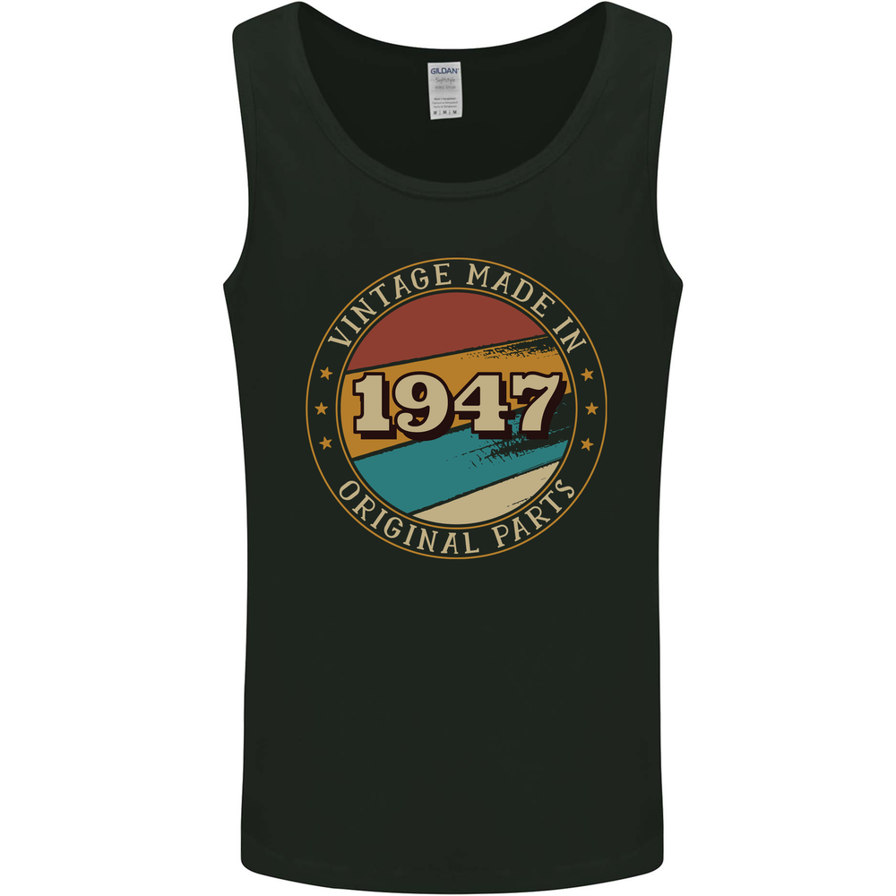 78th Birthday Vintage Made In 1947 Mens Vest Tank Top