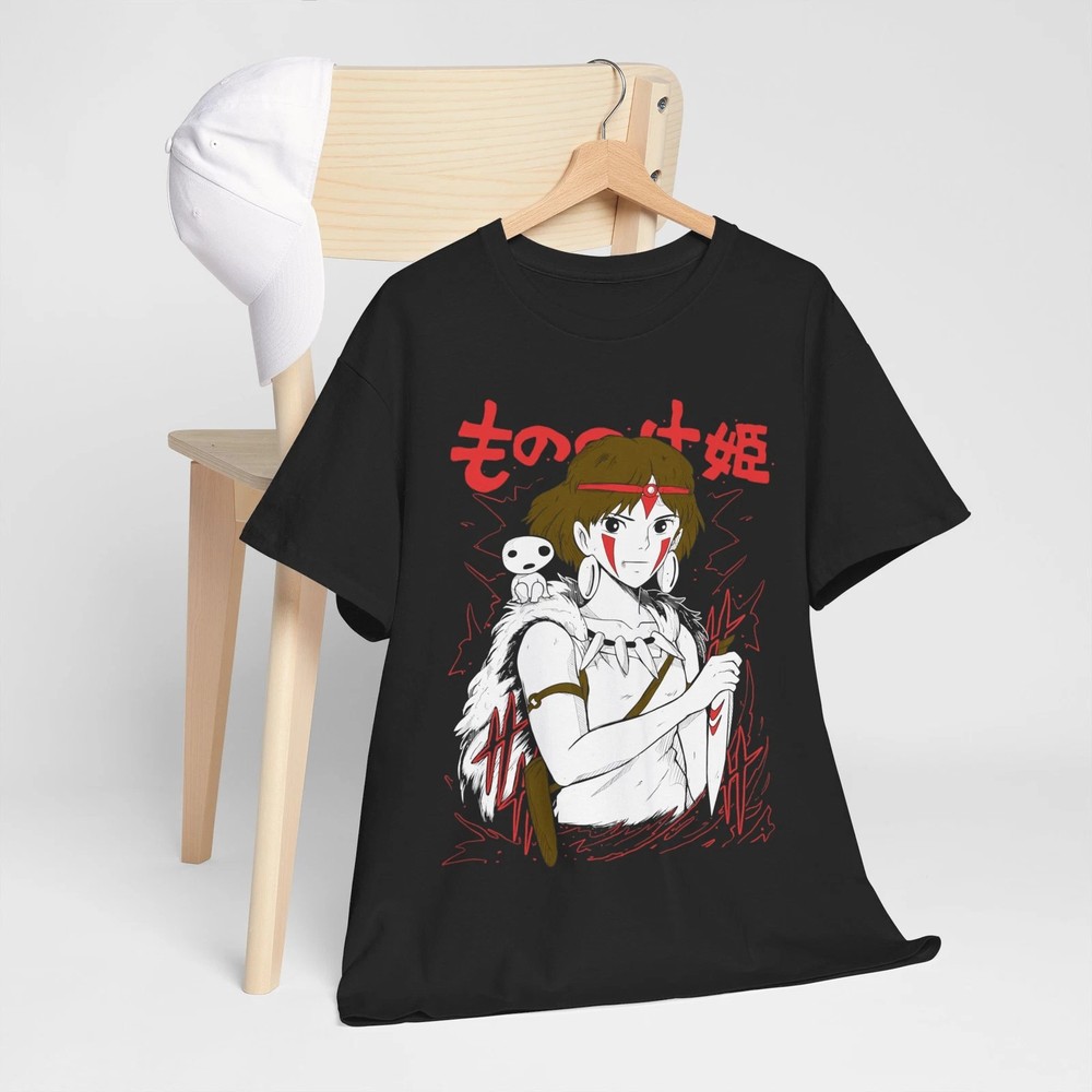 Anime Princess Mononoke Black T-Shirt