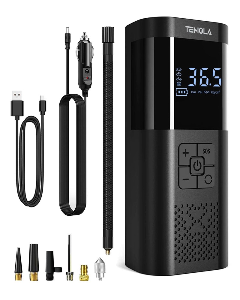 TEMOLA 150PSI Portable Air Compressor for Car Tires Bike Motorcycle Inflator Pump