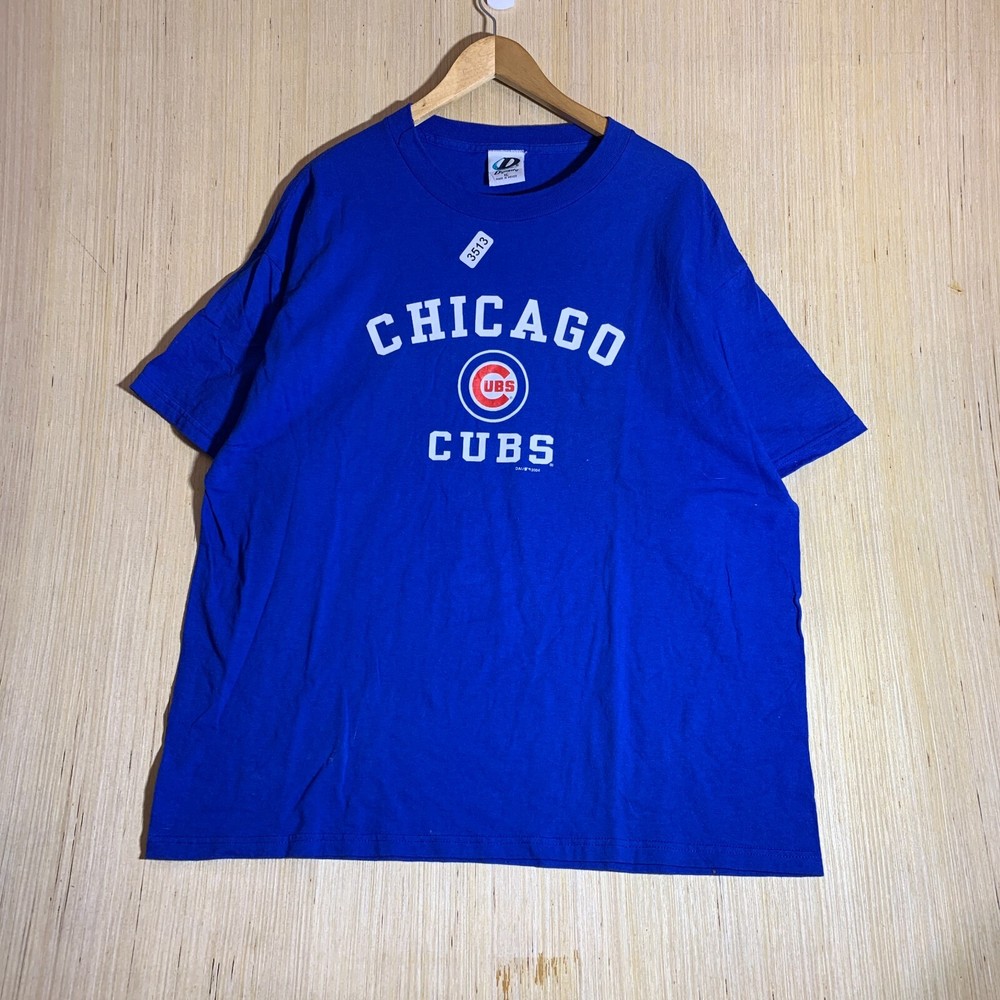 Vintage Chicago Cubs Shirt Extra Large Blue Short Sleeve Men's Pullover MLB