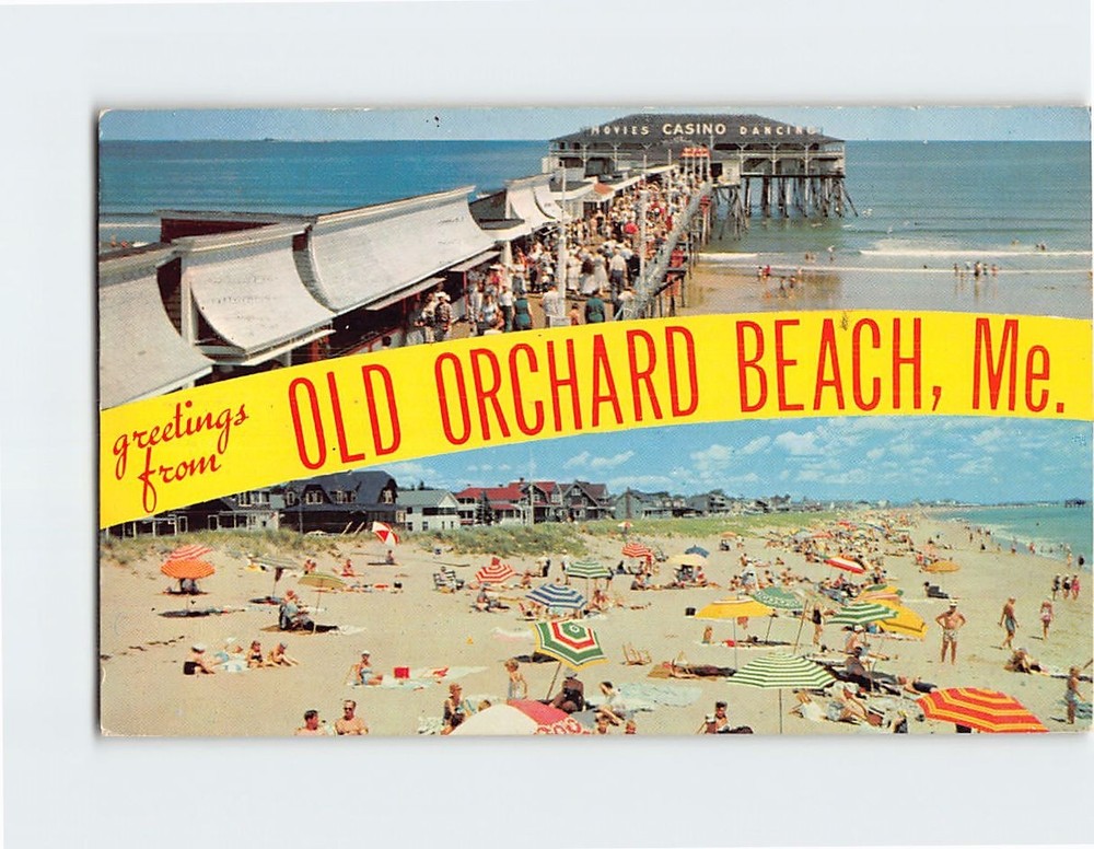 Postcard Greetings from Old Orchard Beach Maine USA