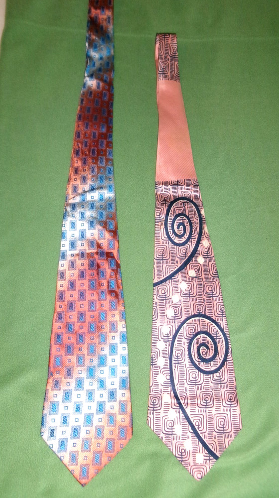 2 Vintage Neckties Ties Wilson Faultless Moller's Rhodia Marmen