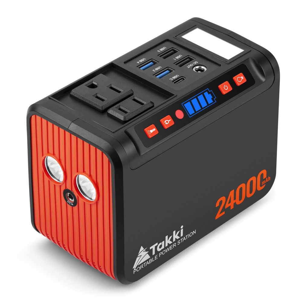 Portable Power Station 88Wh Solar Generator Power Bank with 110V AC DC USB Po...