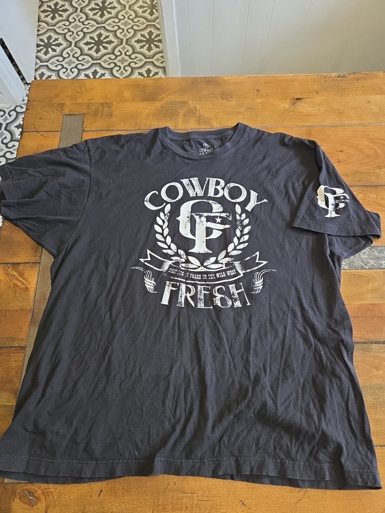 Cowboy Fresh Shirt 2XL Men’s Black Keeping It Fresh in the Wild West Graphic Tee