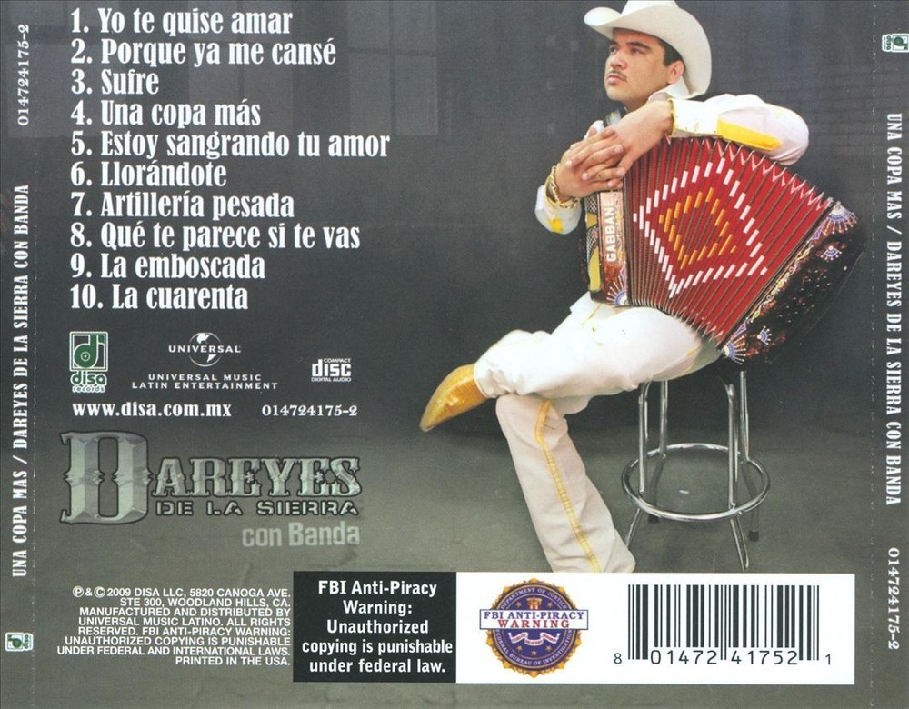 Los Dareyes De La Sierra Copa Mas New Cd
