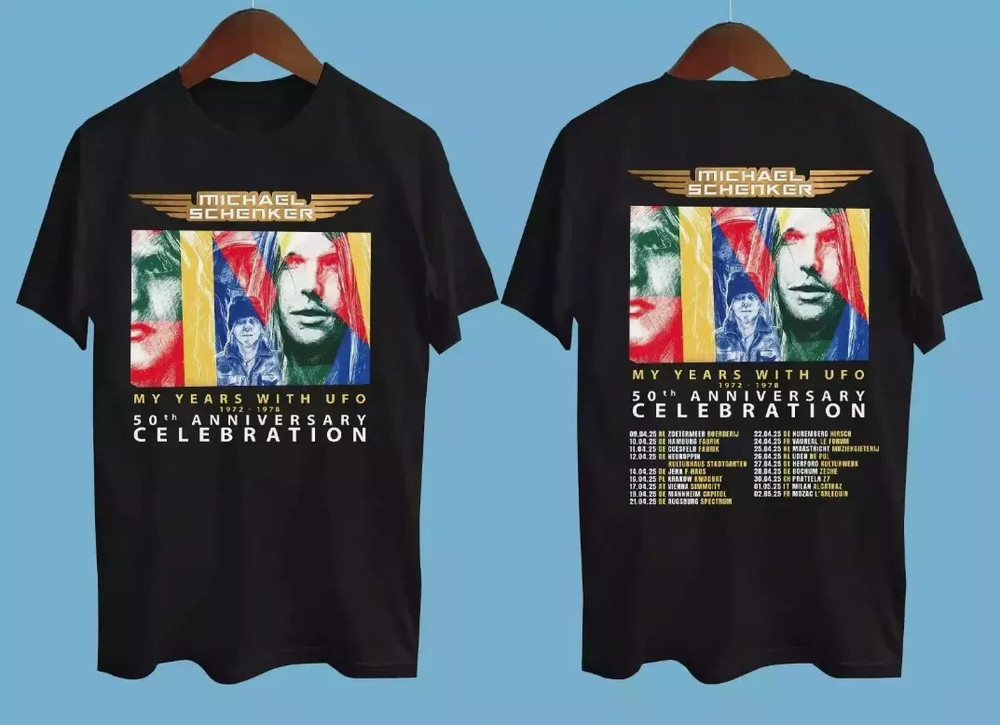 Michael Schenker My Years with UFO 2025 Tour Black All Size T-Shirt