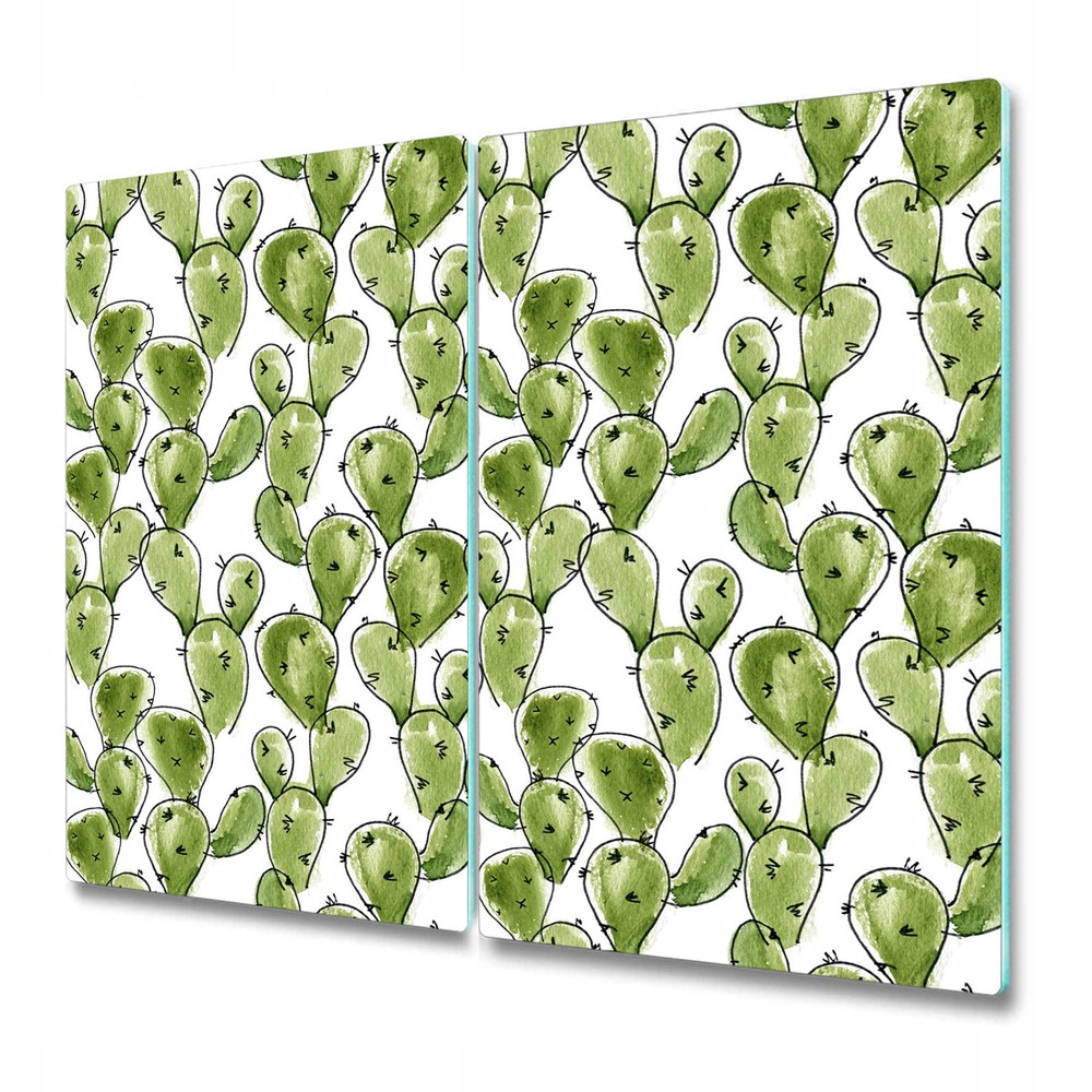 Glass Chopping Board Cartoon Mexican cactus Watercolour Boho style Vintage
