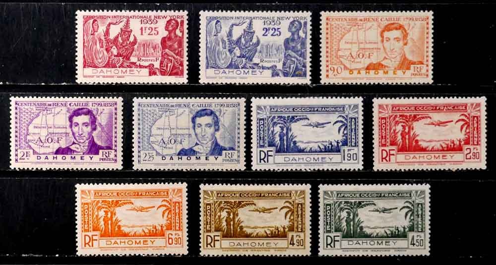 Dahomey, France: 1939 - 40 Stamps Unused Sets W/ Mnh Sound