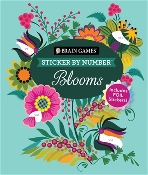 Brain Games - Sticker by Number: Blooms: Includes Foil Stickers! (Paperback or S