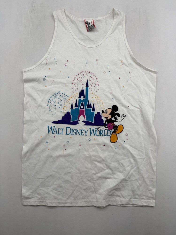 Vintage 90s Walt Disney World Castle Mickey Mouse Shirt Men's XL 1990s Tank Top