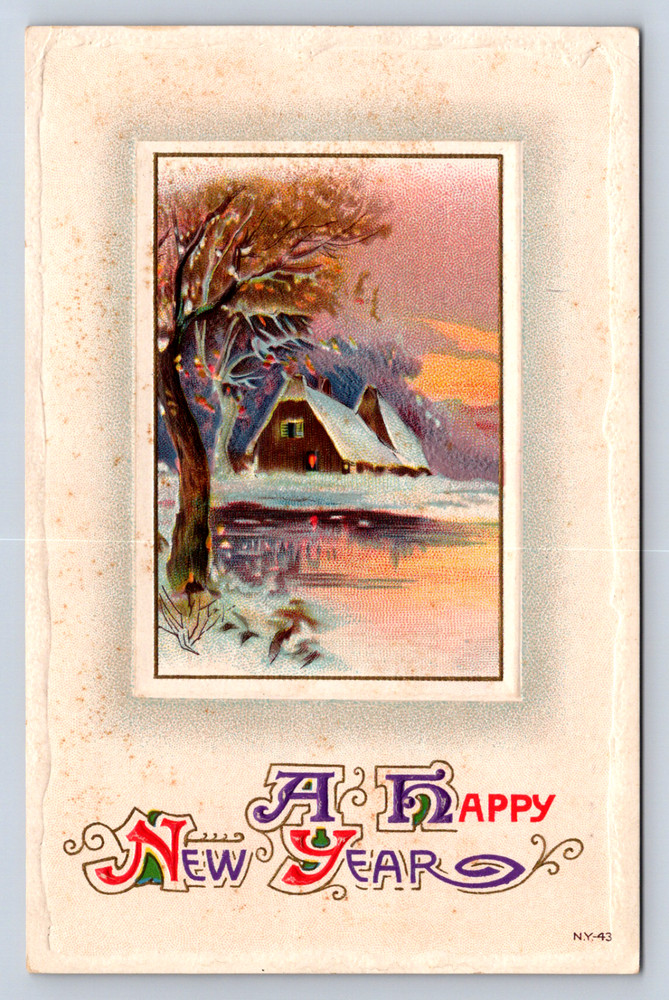 Vintage Postcard New Year Greetings Early 1900s