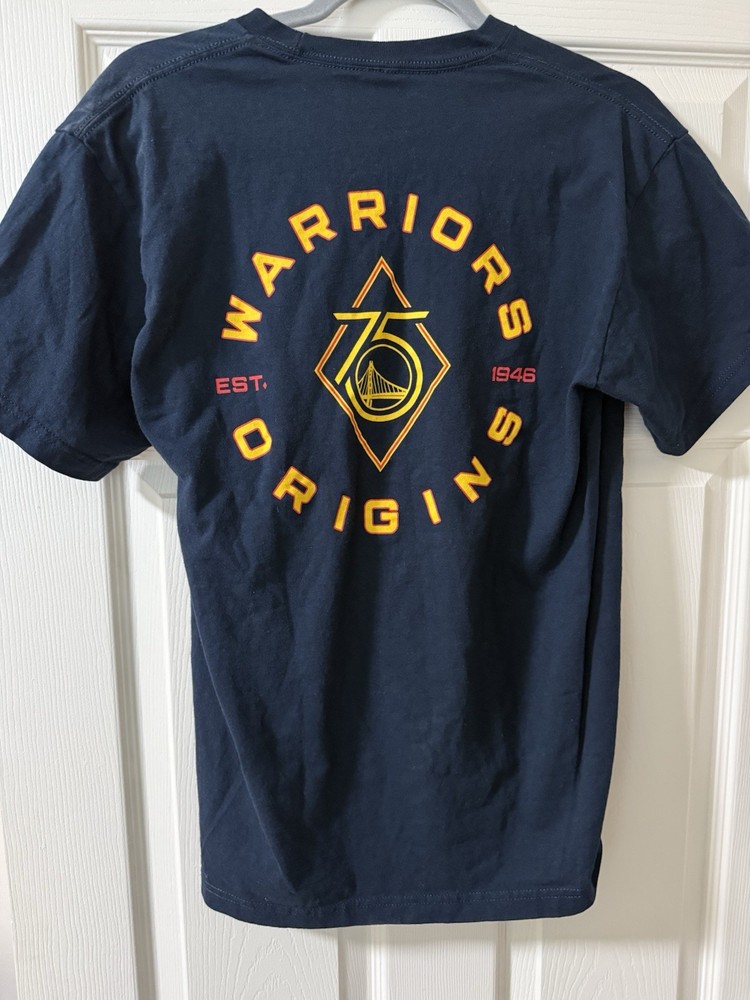 Mitchell & Ness Origins Golden State Warriors 75th Anniversary Navy  T-Shirt M
