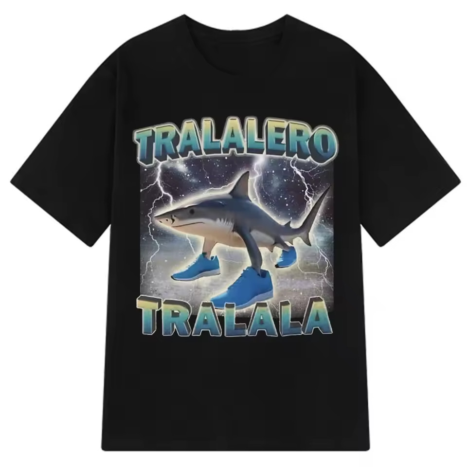 Italian Brainrot Shirt Tralalero Tralala Shark Large