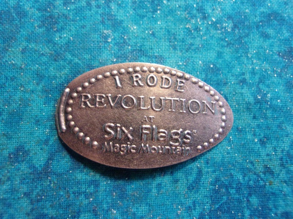 Rode Revolution at Six Flags Magic Mountain Smashed Elongated Penny