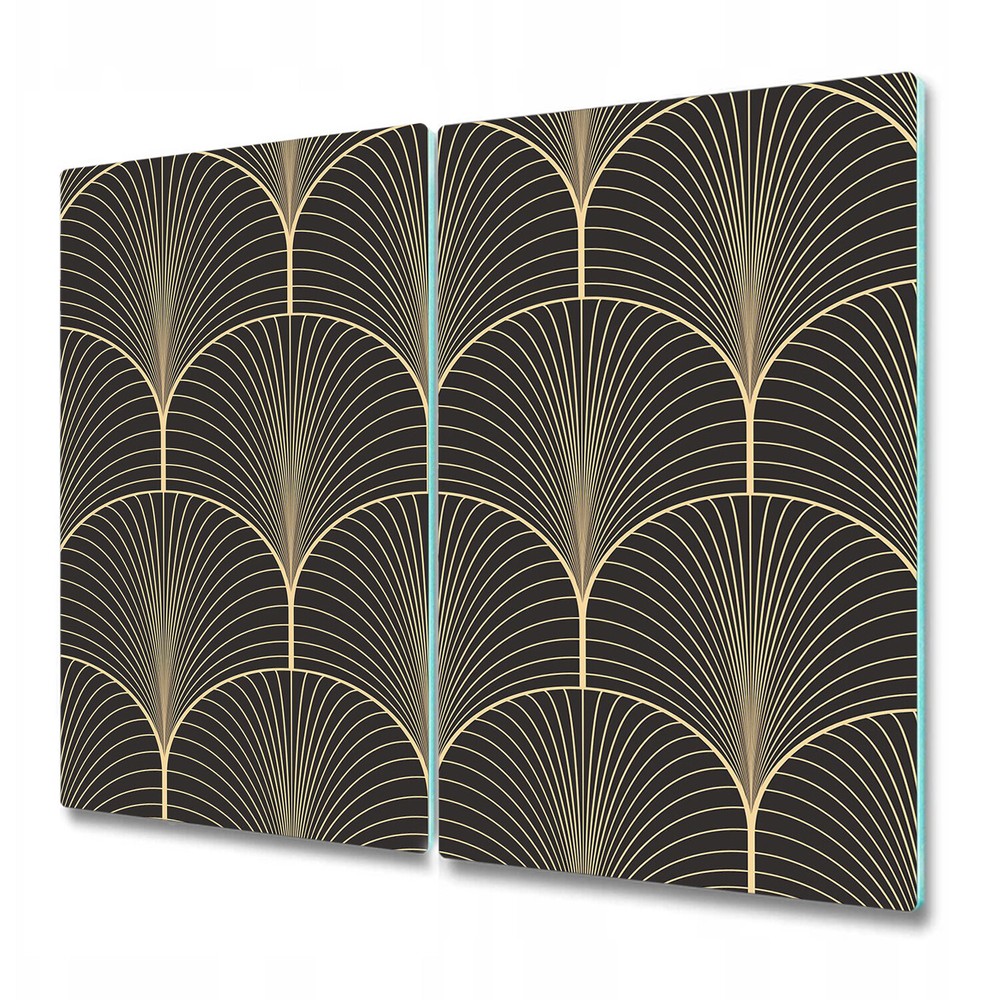 Tempered Glass Worktop Saver Vintage antique palette art deco black and yellow