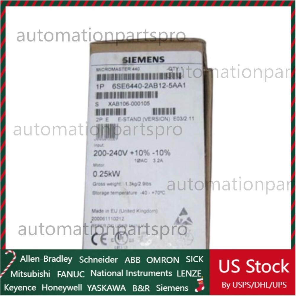 New Siemens 6SE6440-2AB12-5AA1 6SE6 440-2AB12-5AA1 MICROMASTER440 without filter