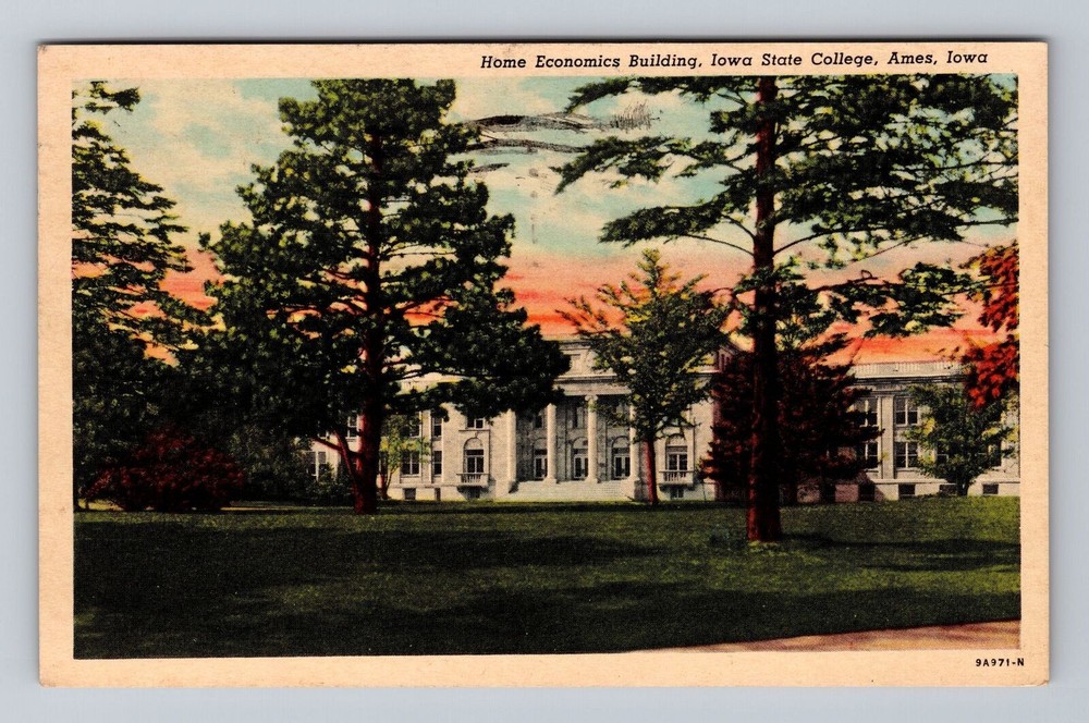 Iowa IA Ames Home Economics Building State College Vintage Postcard