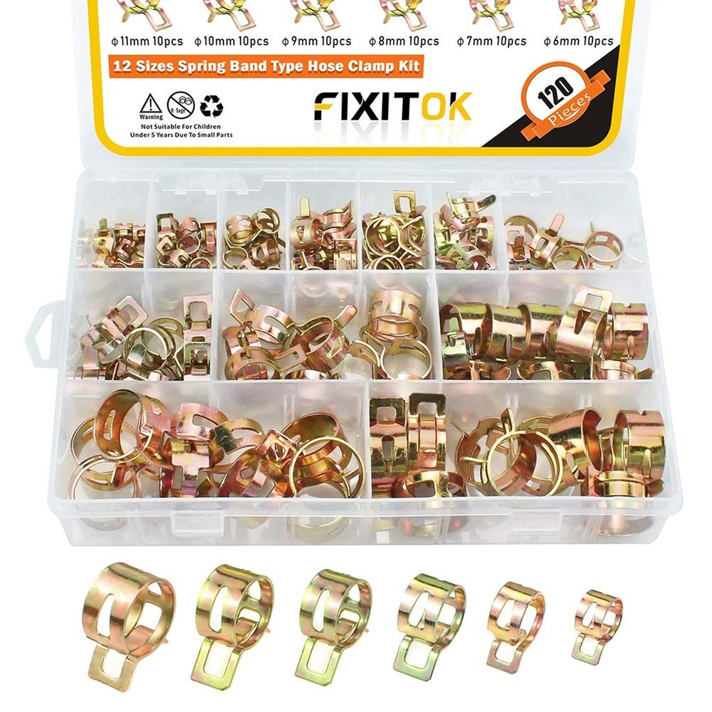 120pcs Spring Band Hose Clamp Kit, Air Hose Tube Water Pipe Fuel Line Silicon...