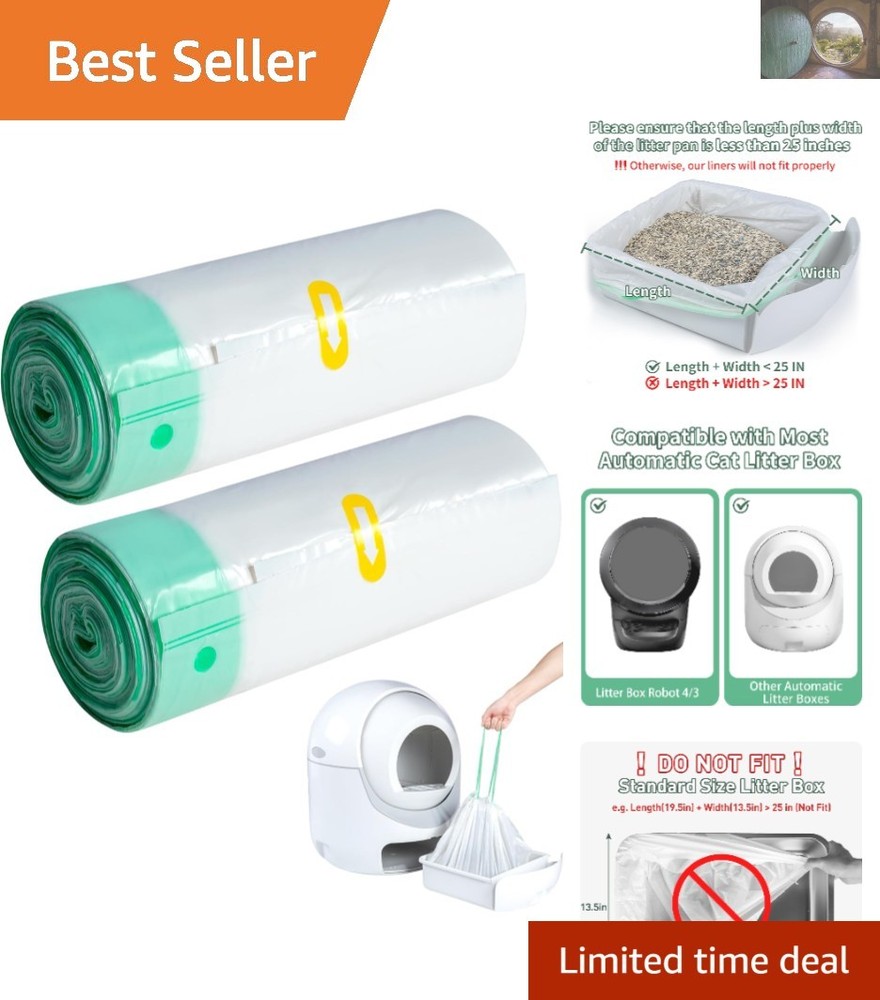 40 Count Cat Litter Liners - Ideal for Litter Box Robots and Ease of Use