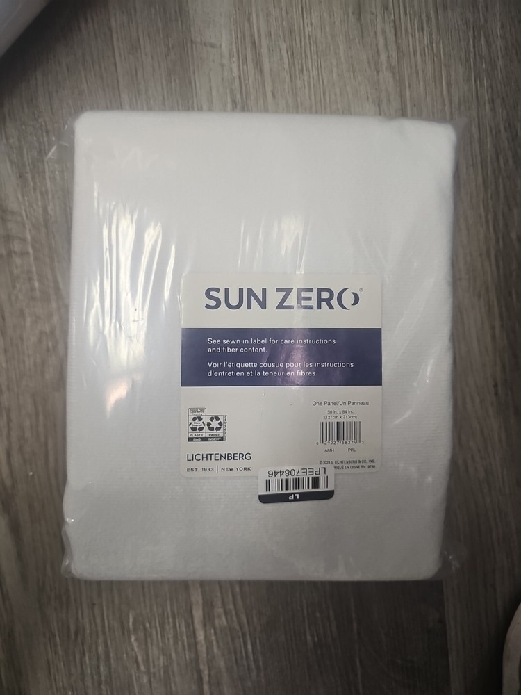 Sun Zero Amherst Blackout Velvet Pearl White Curtain Panel 50x84 Inches