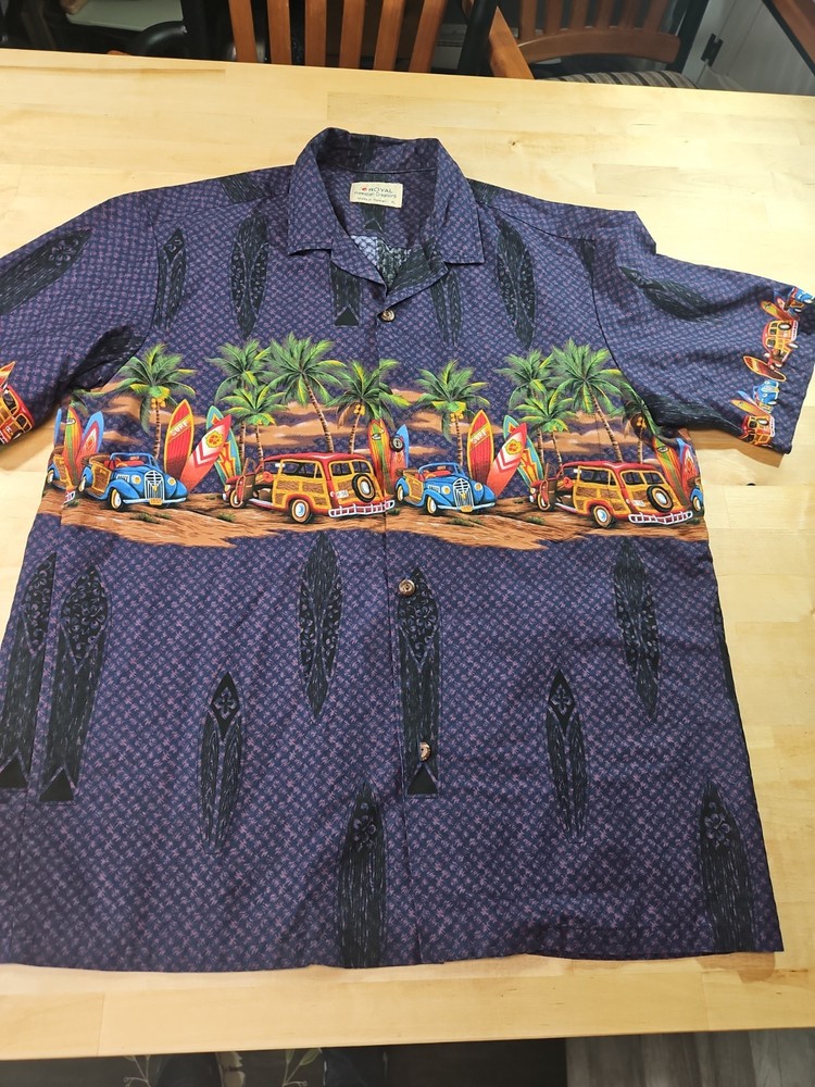 XL Royal Hawaiian Creations Shirt Surf Woody Car Made Hawaii Aloha