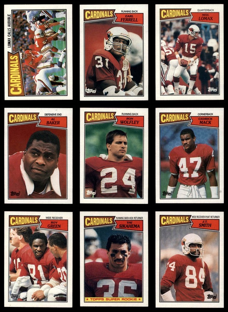 1987 Topps Cardinals Football Almost Complete Team Set 8 - NM/MT 7231177