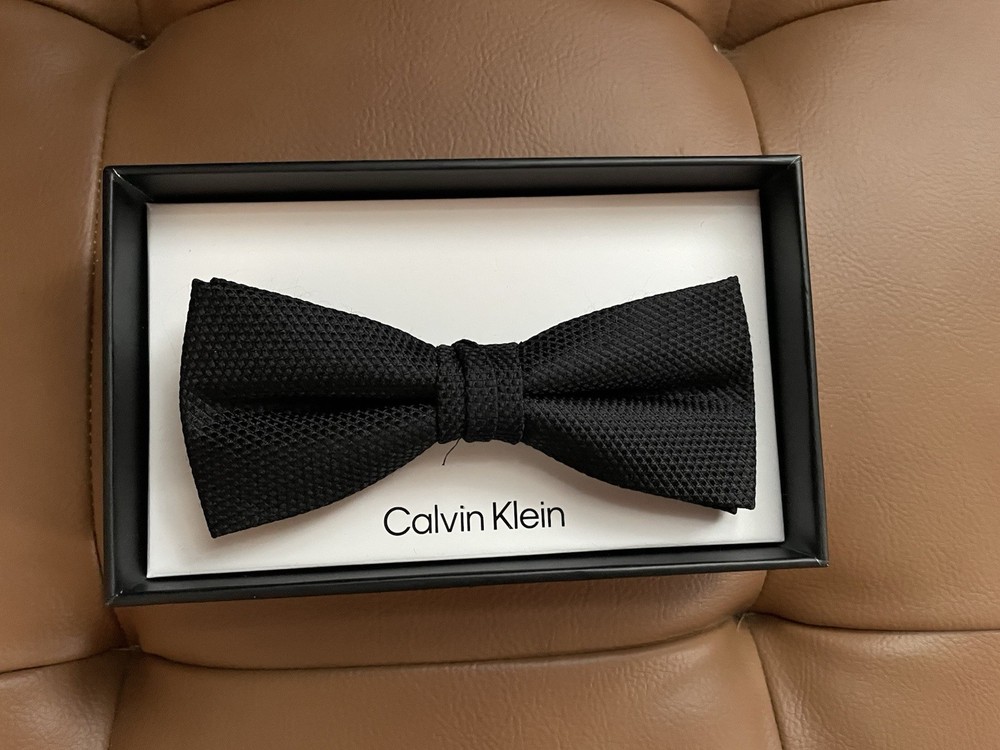 Calvin Klein Men’s Black Adjustable Tuxedo Bow Tie with Box