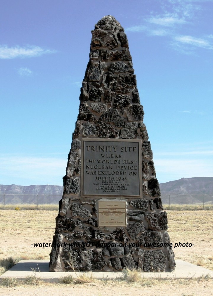 Trinity Nuclear Test Site MARKER PHOTO Ground Zero 1st Nuclear Atomic Bomb Blast