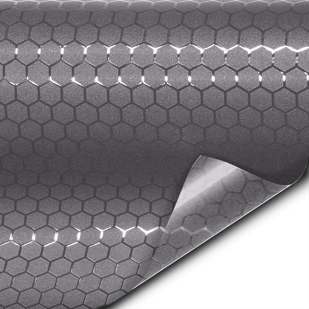 VViViD+ Honeycomb Matte Smoke 1ft x 5ft, / Gloss Hybrid Finish