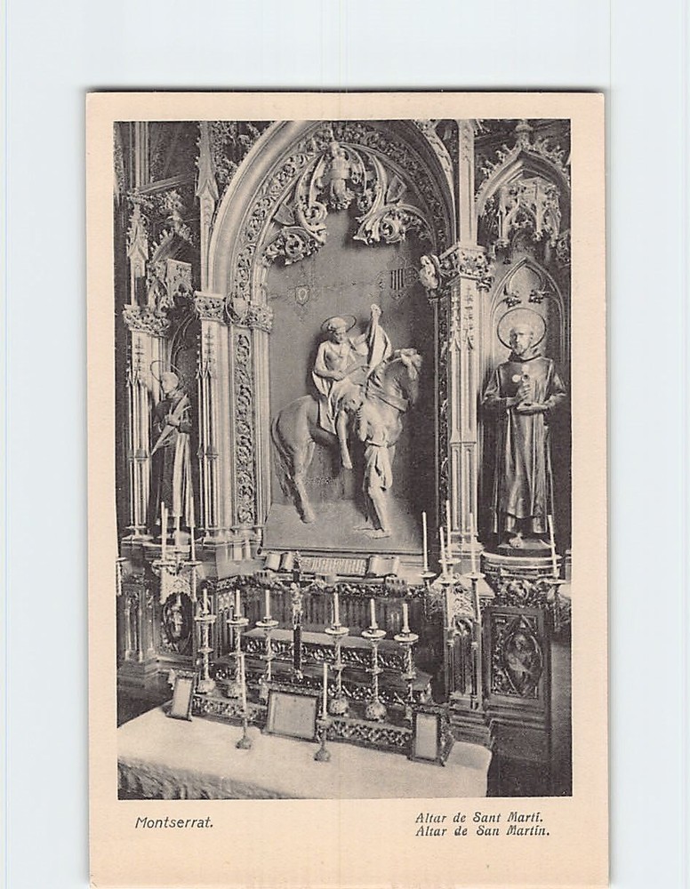 Postcard Altar de San Martin Montserrat Spain