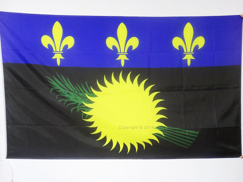 GUADELOUPE FLAG 2' x 3' for a pole - FRENCH REGION OF GUADELOUPE FLAGS 60 x 90 c