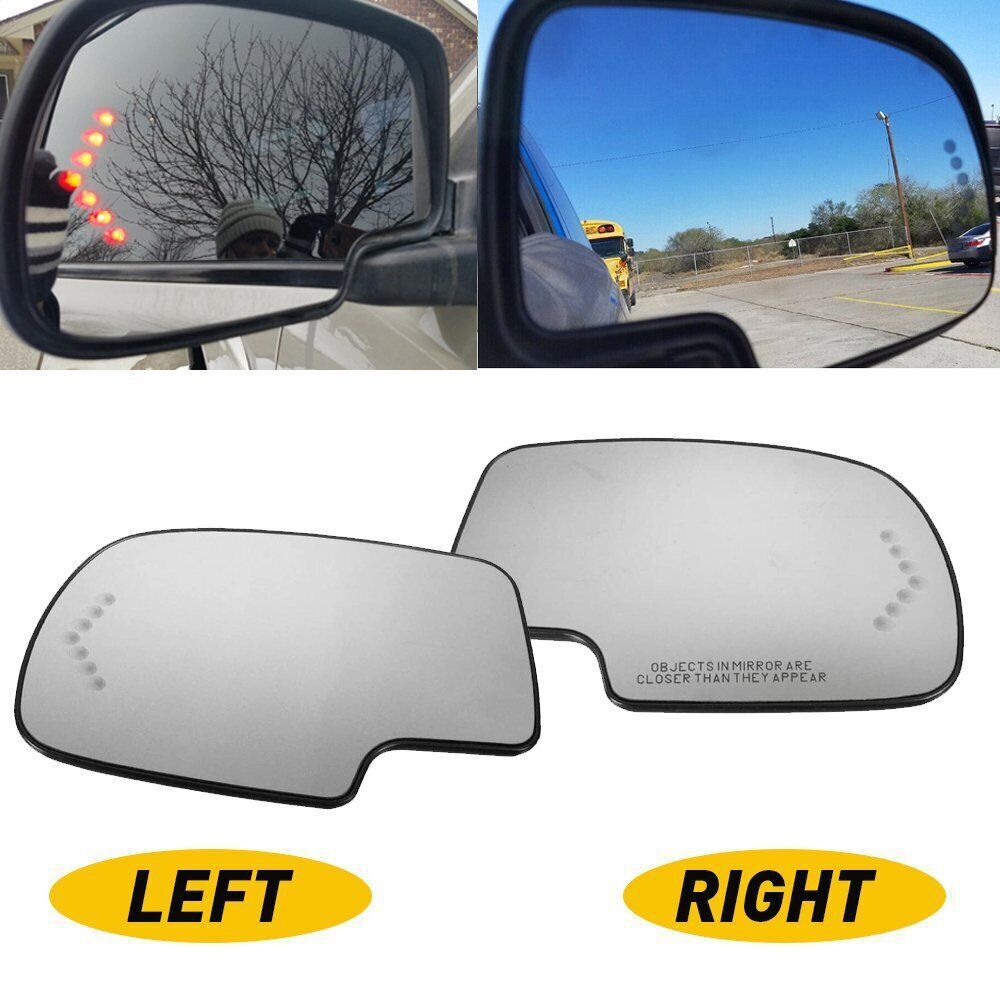 03-07 Chevy GMC Cadillac Left Right Side Mirror Glass with Turn Signal Heated