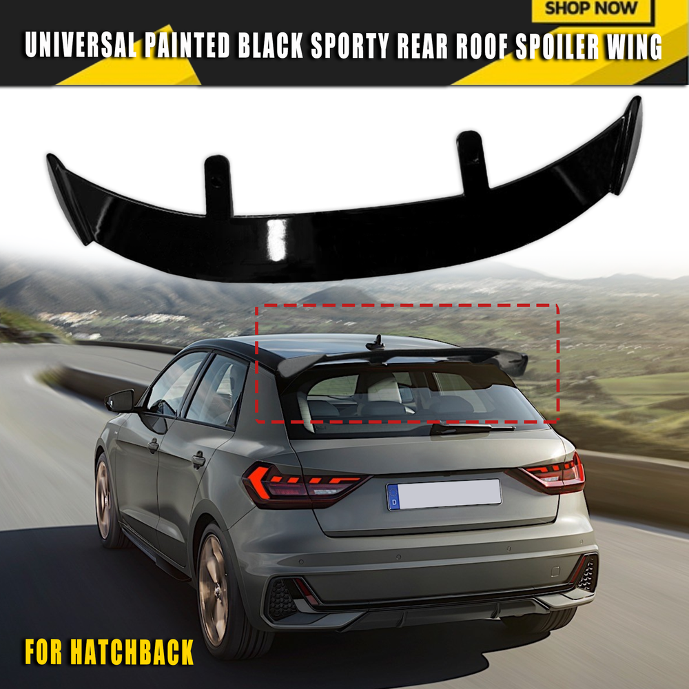 Universal Black Sporty Rear Roof Spoiler Wing for Hatchback SUV Estate