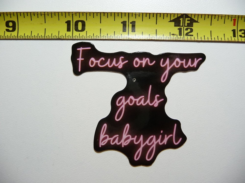 Motivational Neon Focus on Goals Sticker Decal