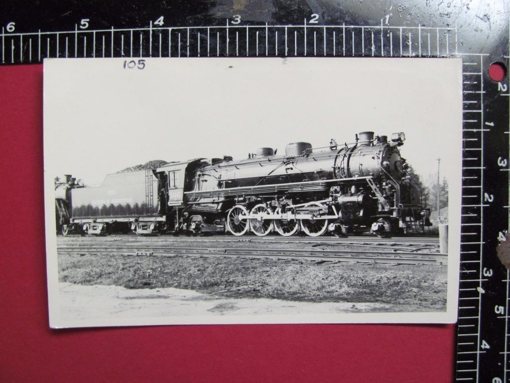 Bangor & Aroostook Railroad 4-8-2 Locomotive #105 Bar Rr Maine B&W Rppc Photo