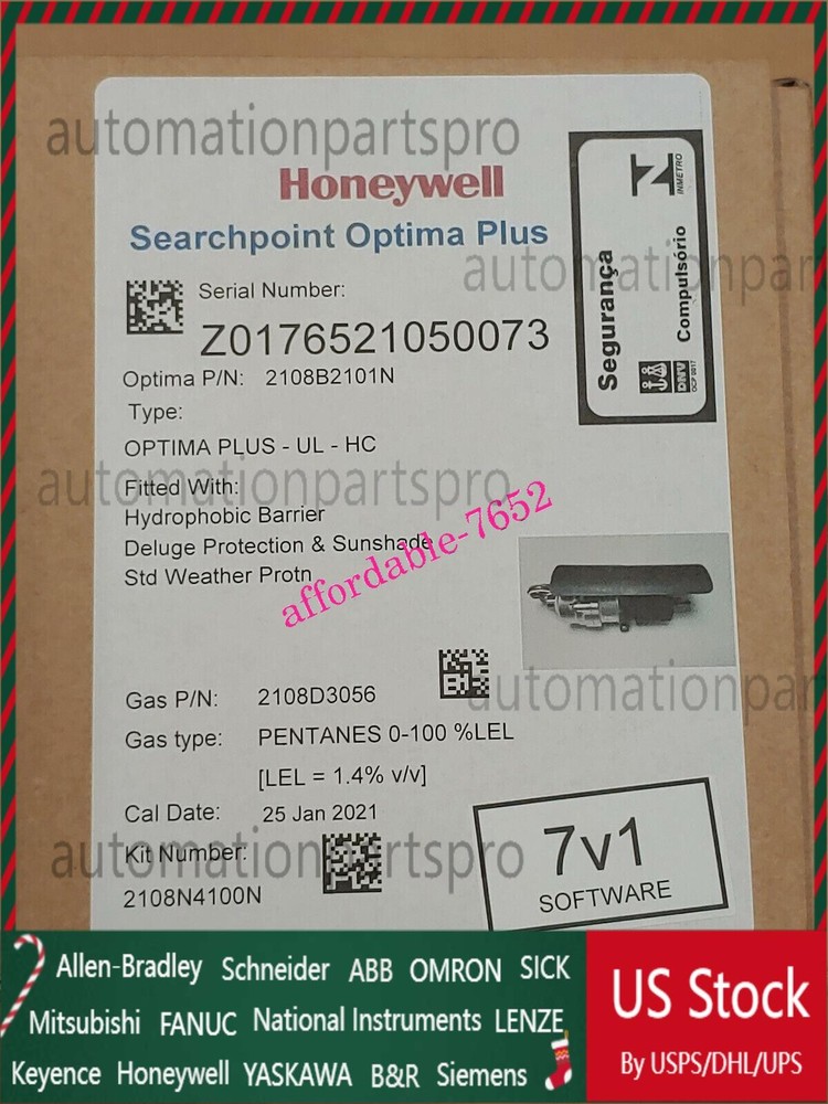 NEW Honeywell 2108B2101N Gas Detector OPTIMA PLUS-UL-HC DHL or UPS US Free TAX