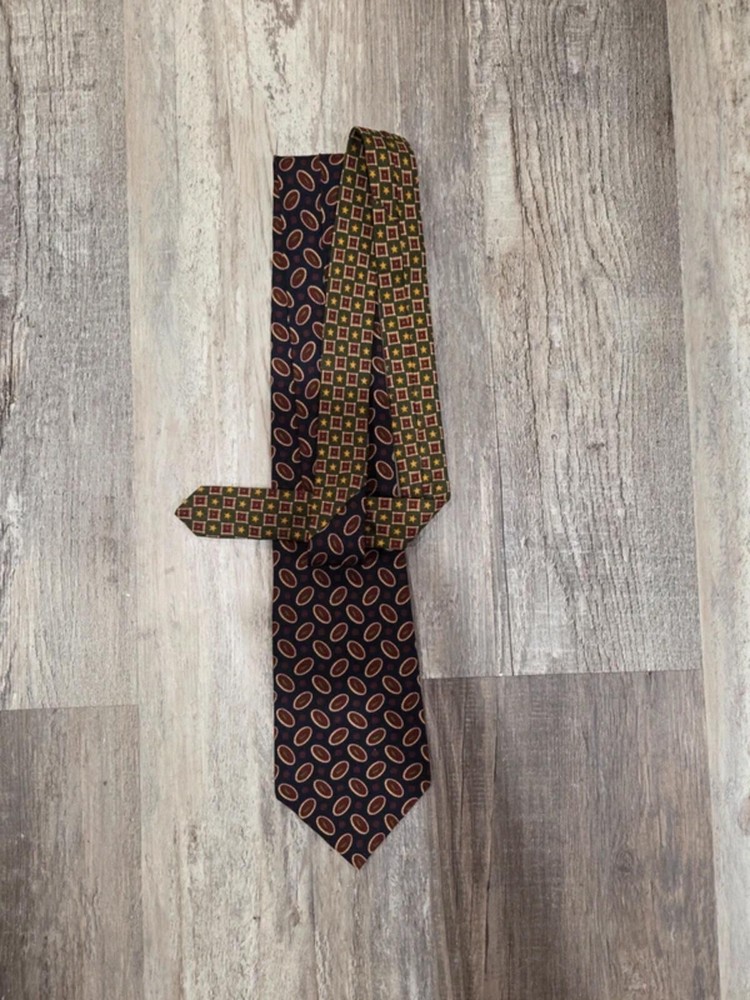 Vintage Tommy Hilfiger Tie Mens Silk Tie Blue Geometric Paisley