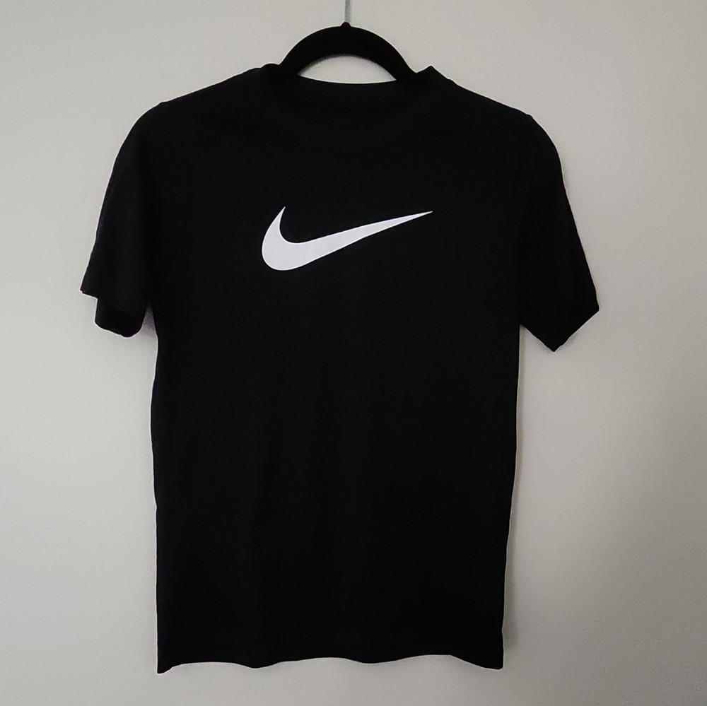 Nike The Nike Tee Dri-FIT Black Solid Logo Crew Neck Short Sleeve T-Shirt L