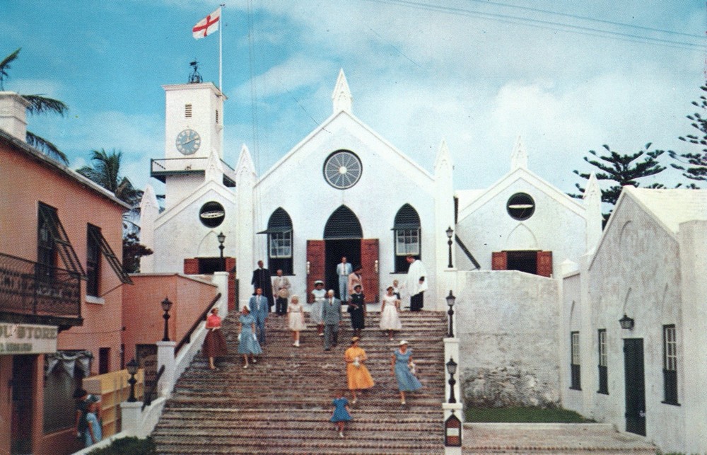 St. Peter’s Church, St George, Bermuda Vintage 1950’s Postcard
