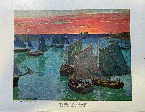 1920 Vintage Magazine Illustration To Meet The Dawn by Jonas Lie