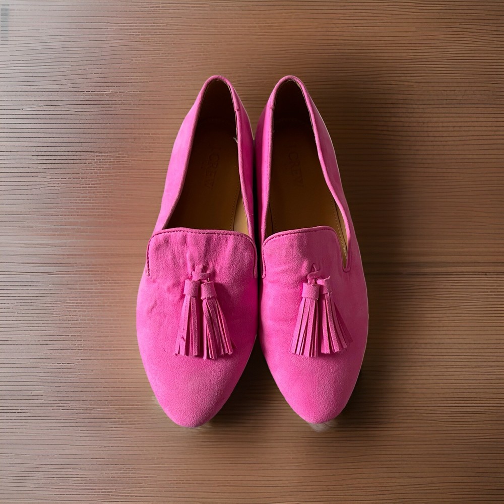 J Crew Suede Pink Tassel Flats Women’s 7