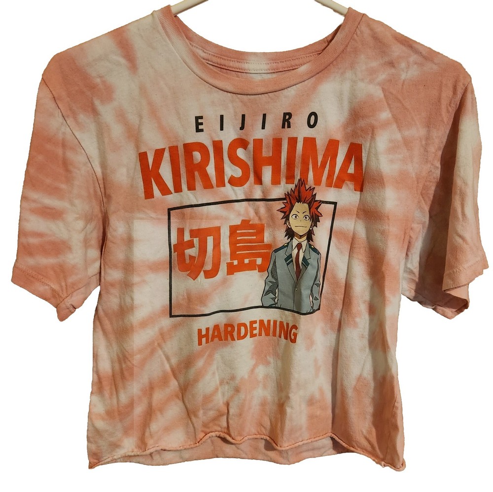 My Hero Academia Eijiro Kirishima Quirk Tie-Dye Girls Crop T-Shirt Small