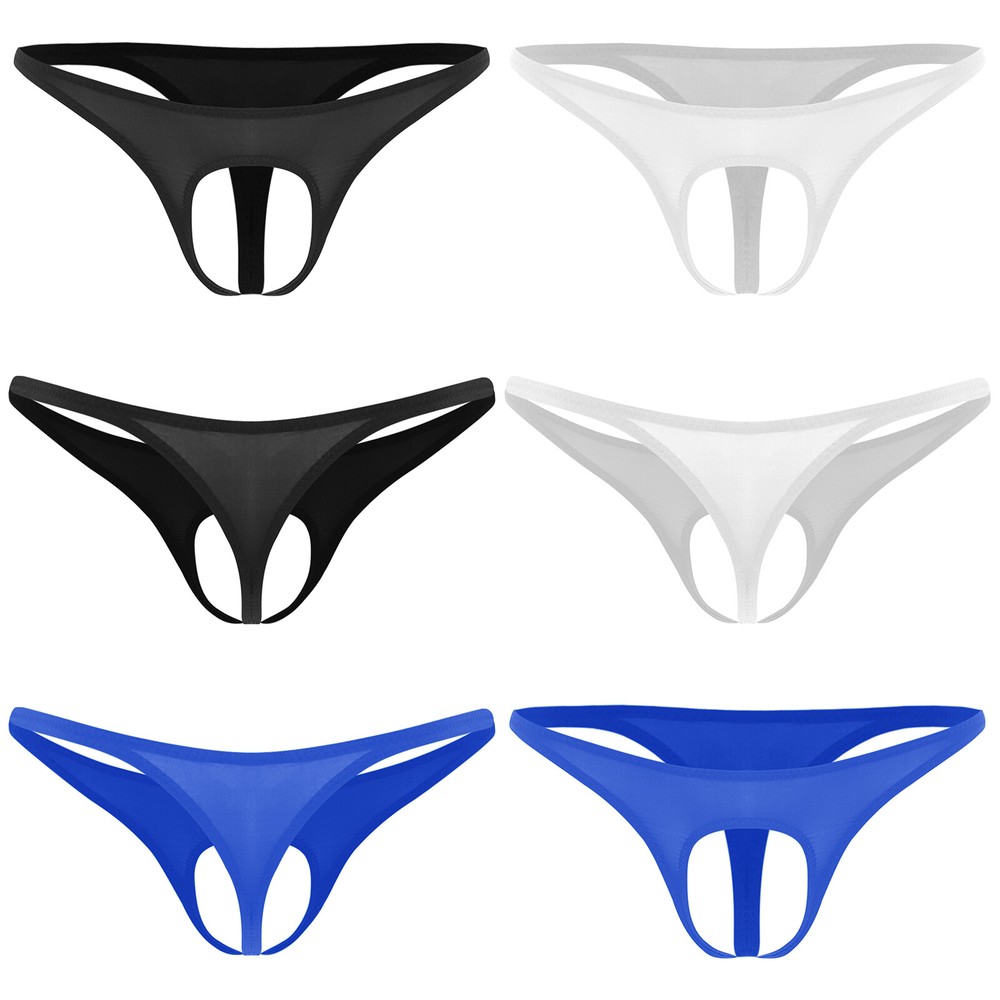 US Mens Underwear Jockstraps Rave G-string Open Front Pouch Underpants Soft