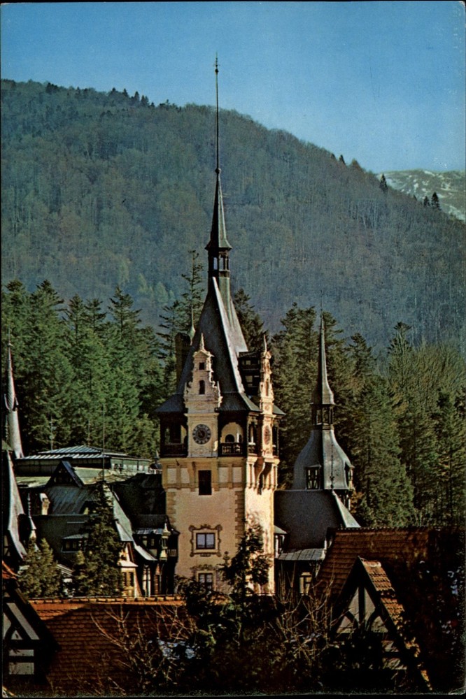 Peles Castle Sinaia Romania vintage postcard m194
