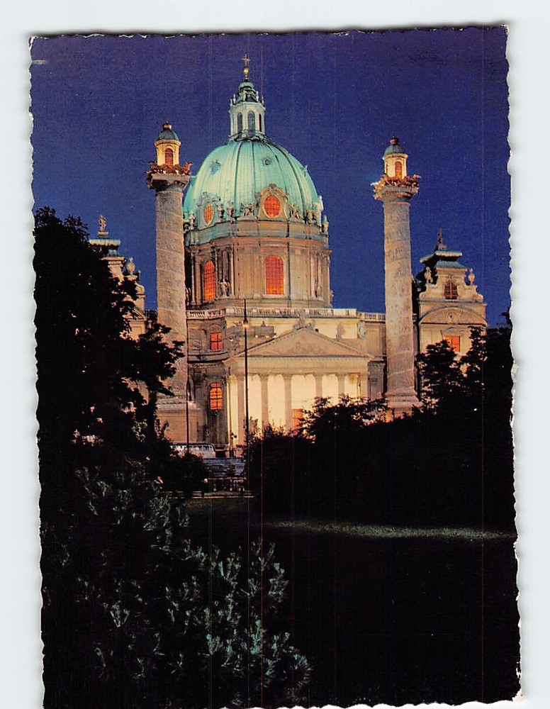 Postcard St. Charles's Church Vienna Austria