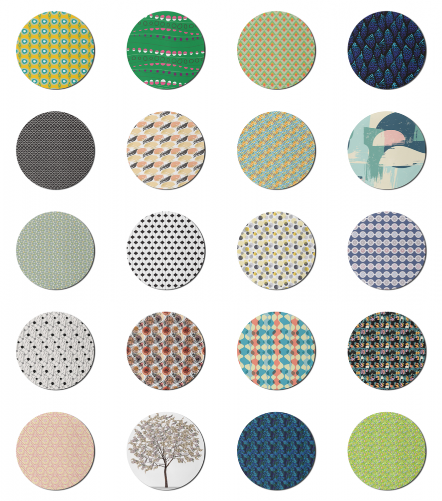 Ambesonne Abstract Non-Slip Rubber Round Gaming Mousepad 8 Inches Modern Design