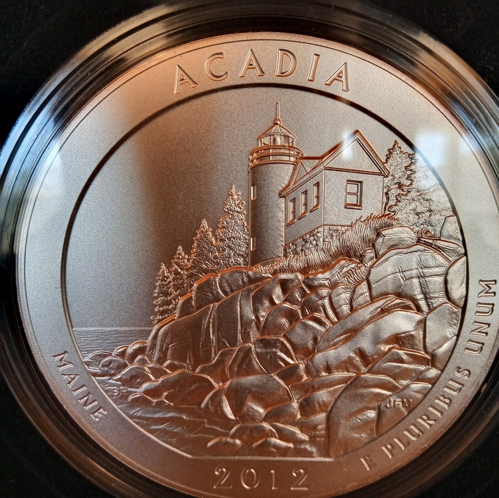 2012 P - Acadia National Park - 5 oz Silver Coin - Mint Box & COA - .999 - ATB-image