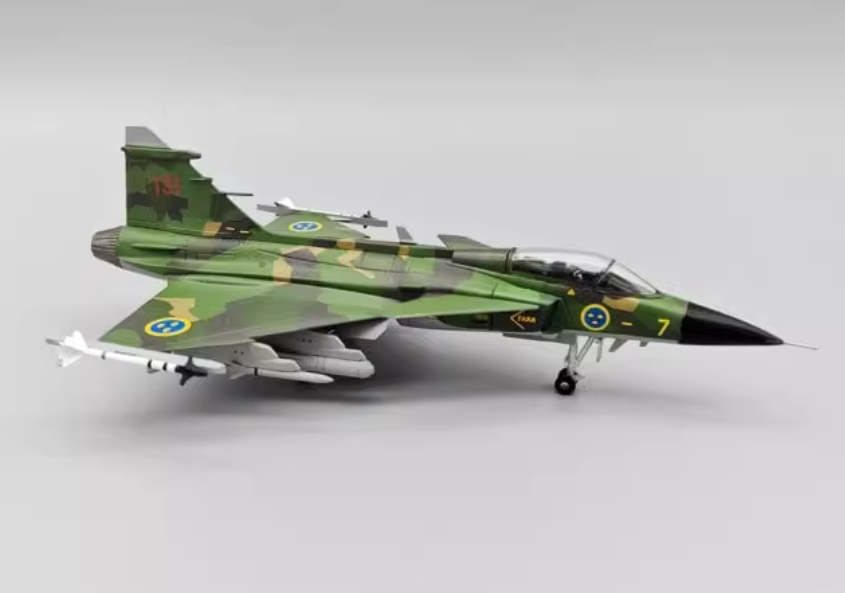 1:72 Aviation Saab JAS39A Gripen Swedish AF splinter scheme Fighter DiecastModel