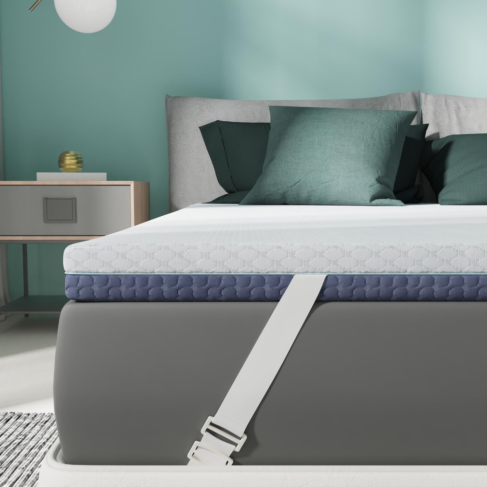 3 Inch Firm Mattress Topper Queen Size, Memory Foam Bed Topper with Soft & Fi...